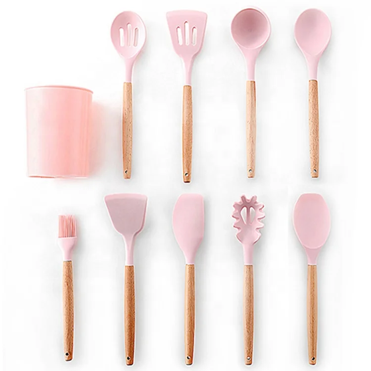 Silicone Cooking Tools Kitchen Accessories Set Wooden Handle Kitchenware Utensil Sets, Customize
Silicone Cooking Tools Kitchen Accessories Set Wooden Handle Kitchenware Utensil Sets, Customize