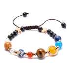 Women fashion solar system universe galaxy planets reiki natural stone bead bracelet for couple jewelry