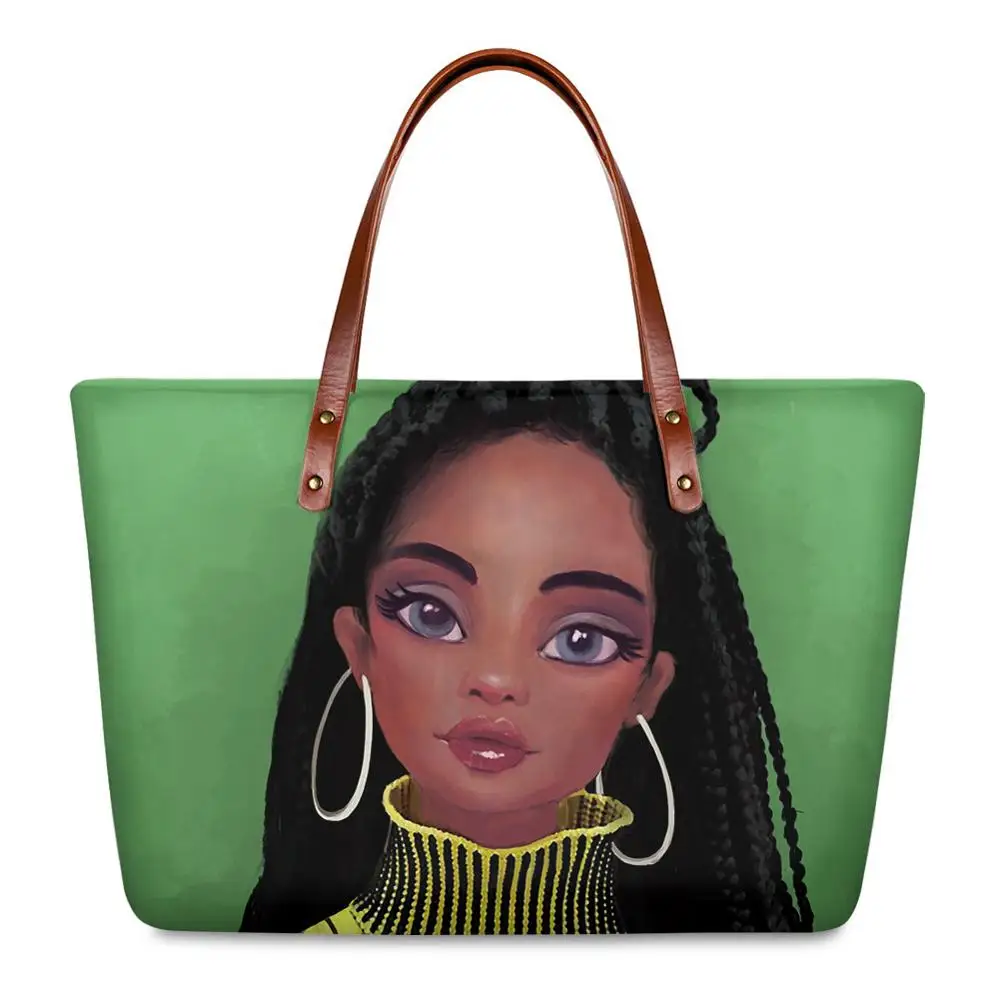 ladies fashion handbag African Girl Print Ladies Fashion Handbags Customized Trendy handbags Handbags Tote Women Bags Handbag