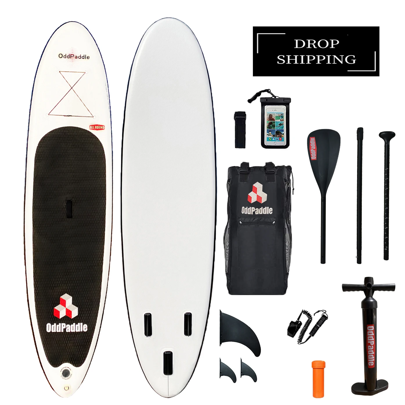 Drop shipping SUP board stand up paddle board inflatable paddle board, White-black
Drop shipping SUP board stand up paddle board inflatable paddle board, White-black
