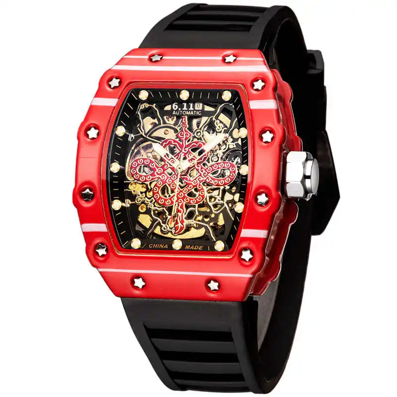 Popular Brand Hollow Out Design Wristwatches Silicone Bands For Sport Automatic Watch Skeleton Mechanical Watches, 7 colors
Popular Brand Hollow Out Design Wristwatches Silicone Bands For Sport Automatic Watch Skeleton Mechanical Watches, 7 colors