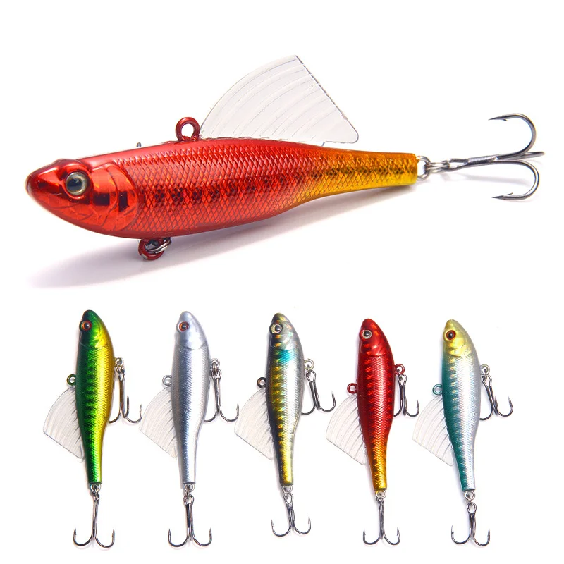 Hard Bait Submerged Sinking Bait 65mm Plastic Fishing Vib Lures With Wing, 5 colors
Hard Bait Submerged Sinking Bait 65mm Plastic Fishing Vib Lures With Wing, 5 colors
