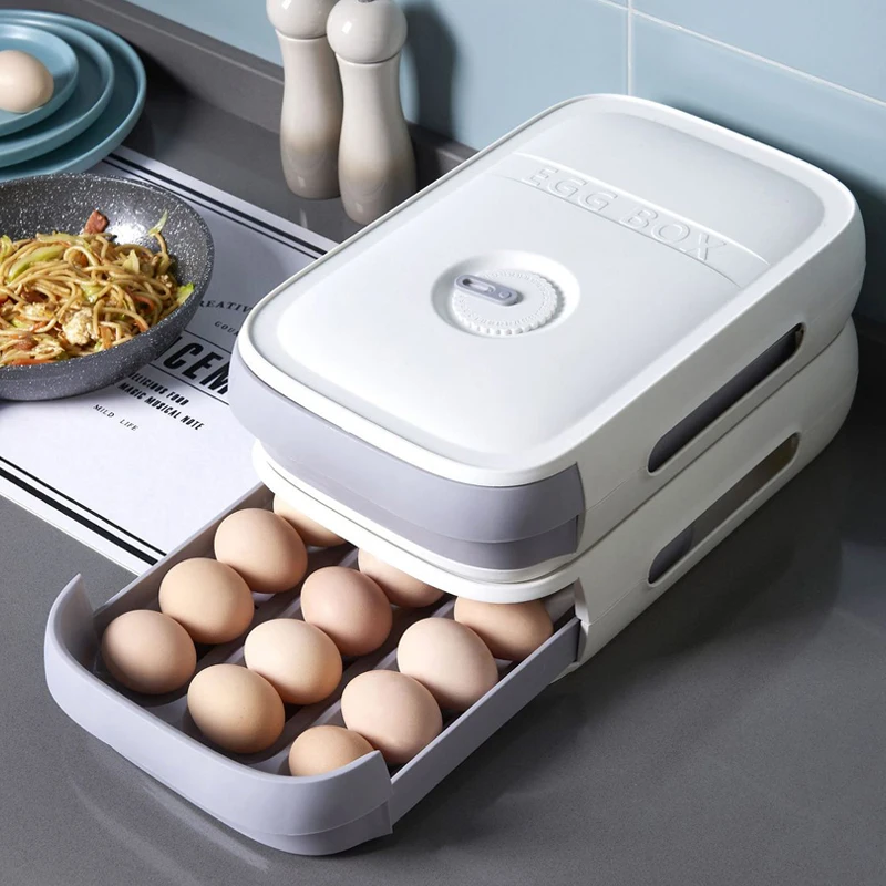 Creative drawer type kitchen refrigerator can stack household fresh-keeping egg storage box, Multicolor
Creative drawer type kitchen refrigerator can stack household fresh-keeping egg storage box, Multicolor