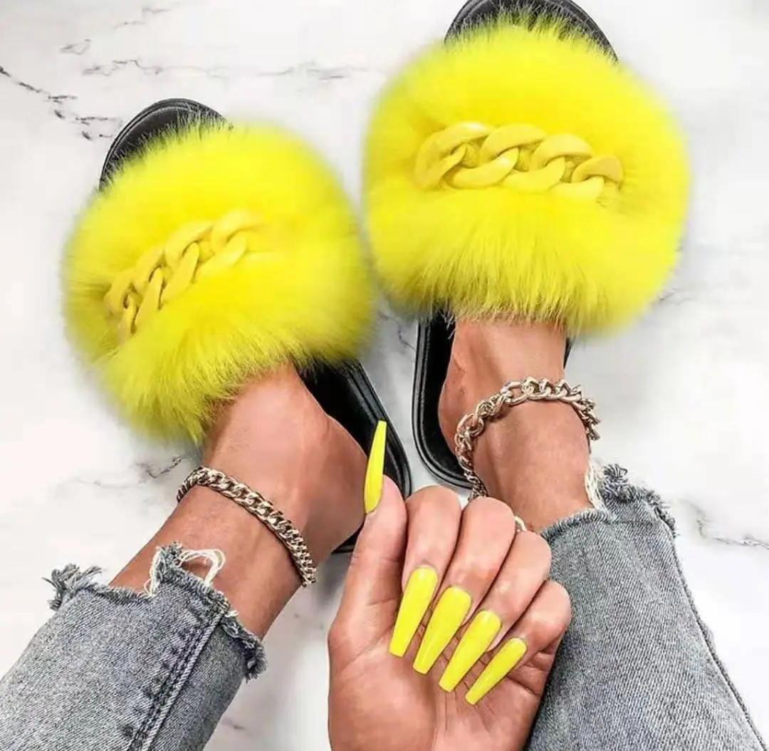 2021 factory wholesale summer custom fox fur slippers women slippers authentic original authentic, Customized color
2021 factory wholesale summer custom fox fur slippers women slippers authentic original authentic, Customized color