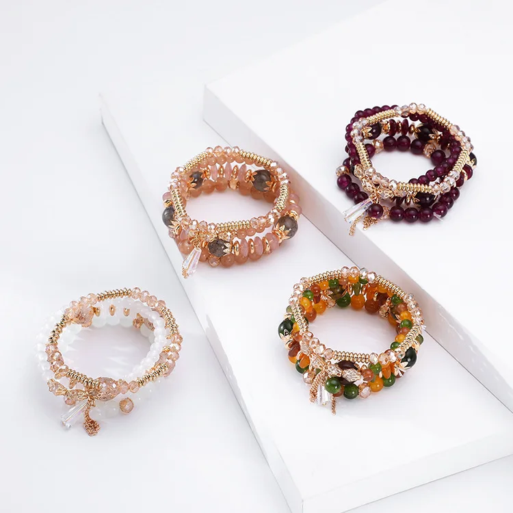 Women Doreign Trade Retro Tassel Multi-Layer Mixed Color Beaded Bracelet Bangles Set Gemstone Woven Female Jewelry Bracelet, Shown
Women Doreign Trade Retro Tassel Multi-Layer Mixed Color Beaded Bracelet Bangles Set Gemstone Woven Female Jewelry Bracelet, Shown