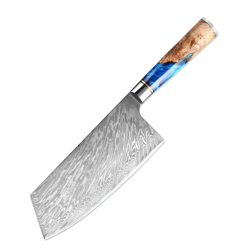 7.5 inch Cleaver Kitchen Knife Set Japanese Damascus Steel VG10 Chef Knife Stainless Steel With Color Wood Handle Tools
7.5 inch Cleaver Kitchen Knife Set Japanese Damascus Steel VG10 Chef Knife Stainless Steel With Color Wood Handle Tools
