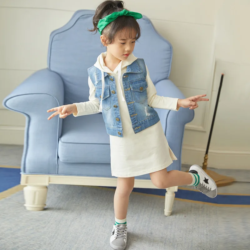 3-12Y Child Baby Girls Dress Spring Autumn Long Sleeve Straight Hoodie sweater Dresses +Denim vest jacket 2pcs Girls Clothes set, As pic shows, we can according to your request also
3-12Y Child Baby Girls Dress Spring Autumn Long Sleeve Straight Hoodie sweater Dresses +Denim vest jacket 2pcs Girls Clothes set, As pic shows, we can according to your request also