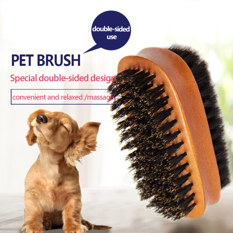 Wooden Double side Pig bristle Hair Remover Cleaning grooming Dog Cat Pet Brush, Brown
Wooden Double side Pig bristle Hair Remover Cleaning grooming Dog Cat Pet Brush, Brown
