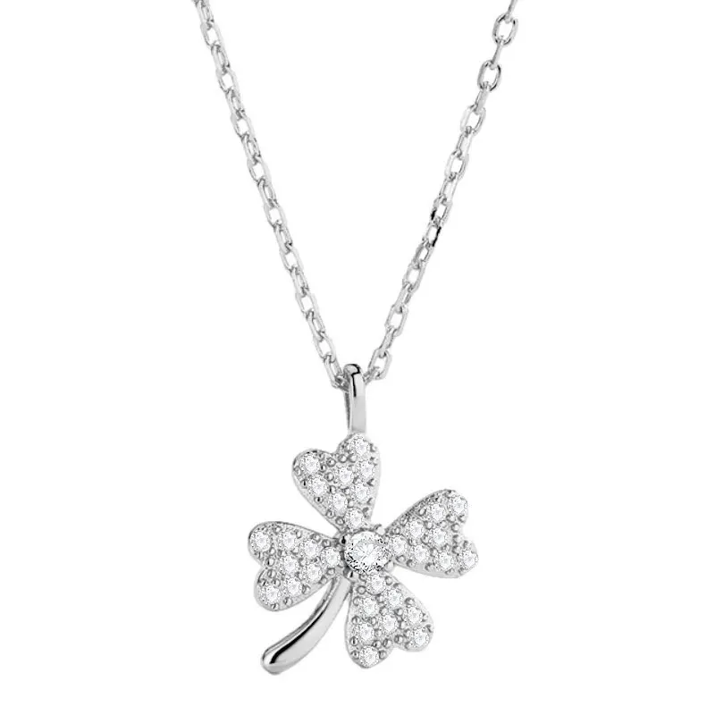 Fashion Jewelry 925 Sterling Silver Cubic Zirconia Four leaf clover Necklace for Women
Fashion Jewelry 925 Sterling Silver Cubic Zirconia Four leaf clover Necklace for Women