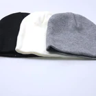Latest Design New Arrived High Quality Plain Color Unisex Acrylic Custom Knitted Beanie Hats