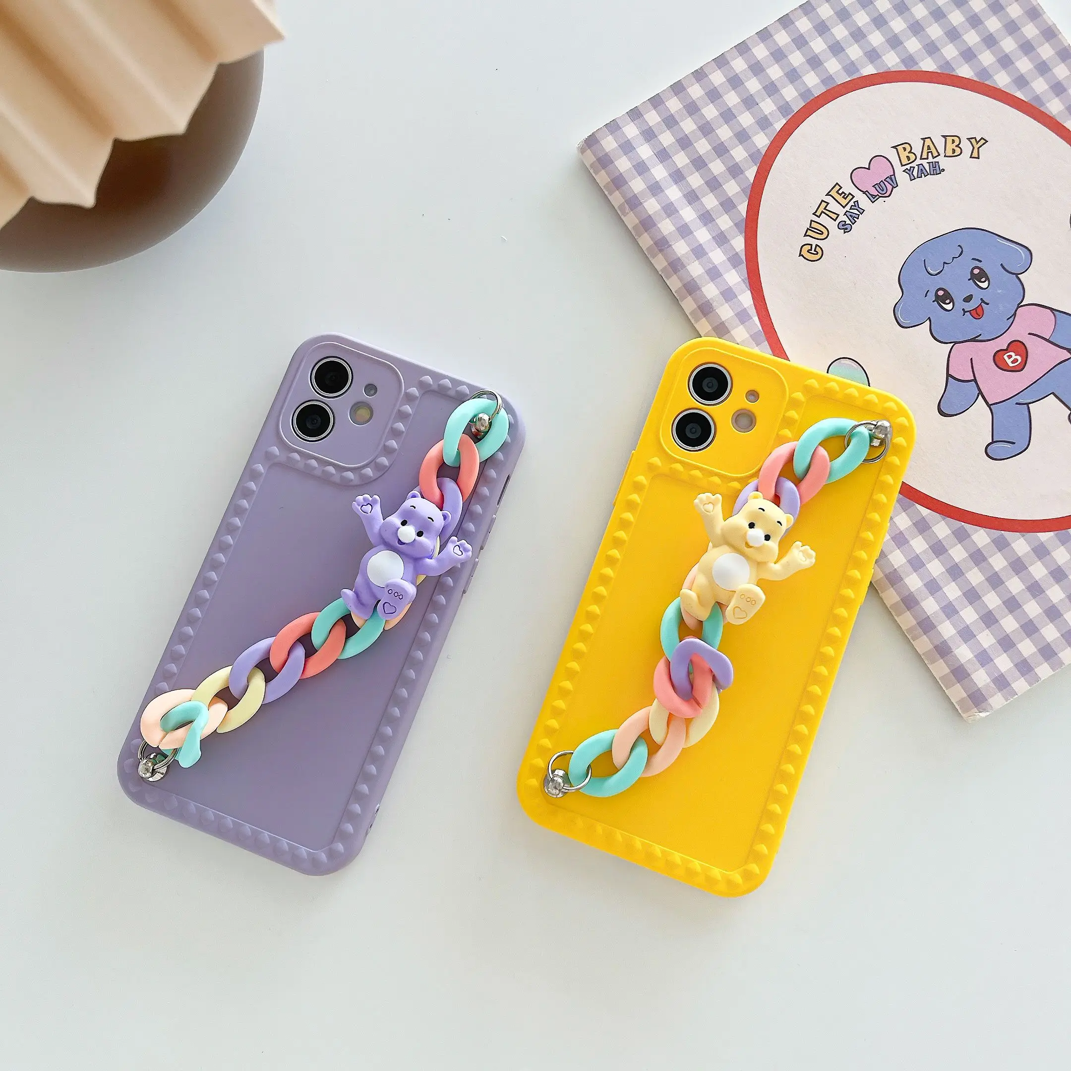 For iPhone 12 11 Pro Max XR 7 8 Plus Cute Cartoon Liquid Silicone Phone Case With Bear Doll Strap Bracelet Keychain
For iPhone 12 11 Pro Max XR 7 8 Plus Cute Cartoon Liquid Silicone Phone Case With Bear Doll Strap Bracelet Keychain