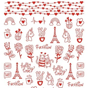 R398-402 Latest 2021 Valentine Nail Art Sticker Love Heart Design Nail Wraps Rose Nail Art Decals Decorations, As picture show
R398-402 Latest 2021 Valentine Nail Art Sticker Love Heart Design Nail Wraps Rose Nail Art Decals Decorations, As picture show