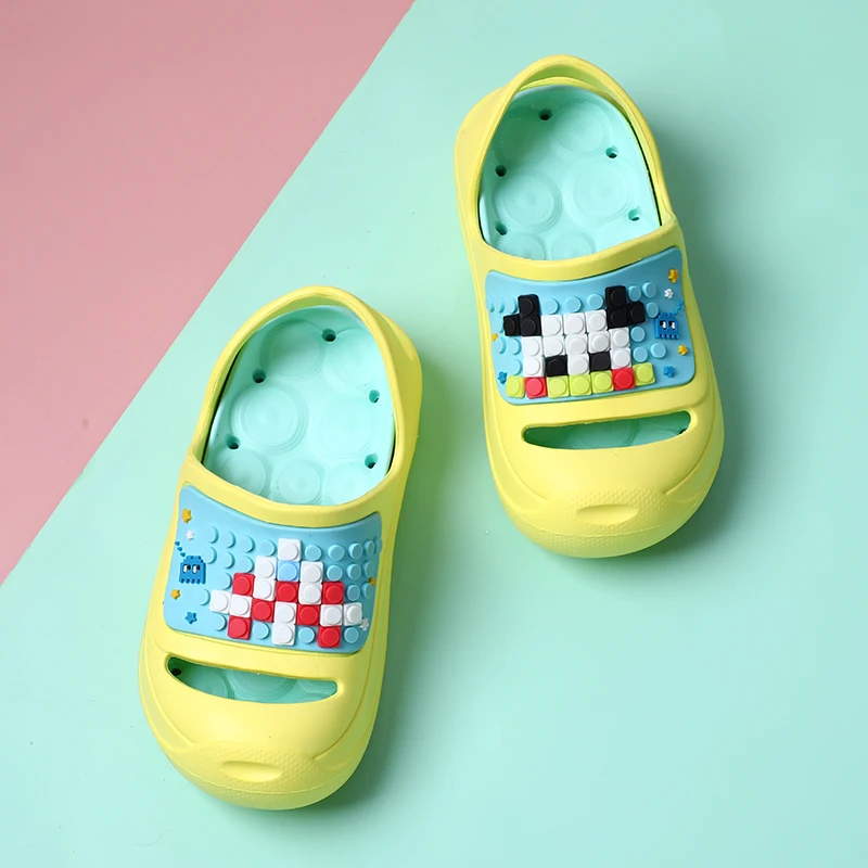 2021 New Design Puzzle Toy Design Bricks DIY Sandals EVA Kids Comfortable Sandals, Pink/yellow
2021 New Design Puzzle Toy Design Bricks DIY Sandals EVA Kids Comfortable Sandals, Pink/yellow