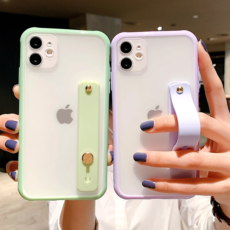 Simple Transparent Wrist Strap Cases For iPhone 12 Pro MAX 11 XS XR SE 2020 6S 7G 8+ Plus TPU Hand Kickstand Mobile Phone Fundas, Multi colors
Simple Transparent Wrist Strap Cases For iPhone 12 Pro MAX 11 XS XR SE 2020 6S 7G 8+ Plus TPU Hand Kickstand Mobile Phone Fundas, Multi colors