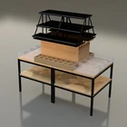 Popular wooden display shelf Miniso style gondola shelf cosmetic shelf