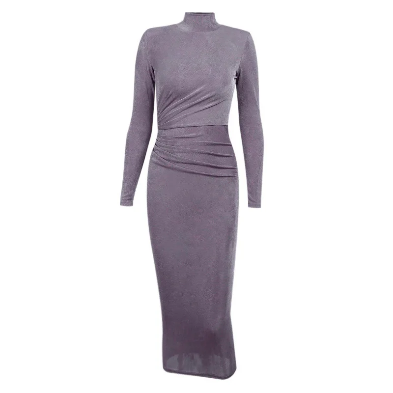 women autumn winter best design solid color velvet half high collar pleats elegant casual evening dresses party bodycon dress
women autumn winter best design solid color velvet half high collar pleats elegant casual evening dresses party bodycon dress