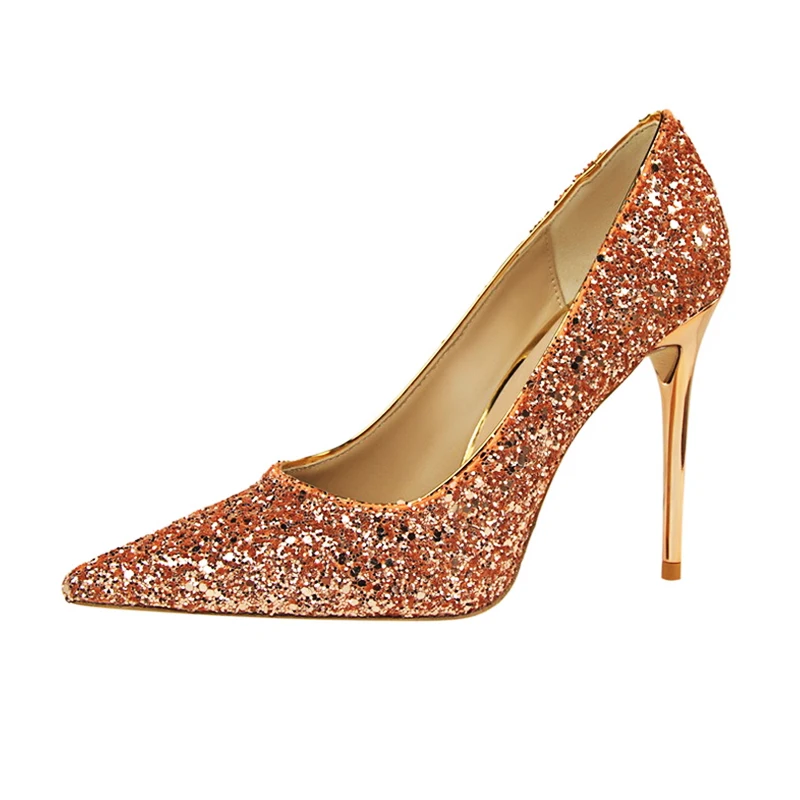 Factory Sale Fashion Ladies Pumps Solid Color Pointed Sequins Shallow Stiletto Heel Women Street Party Office High Heel Shoes
Factory Sale Fashion Ladies Pumps Solid Color Pointed Sequins Shallow Stiletto Heel Women Street Party Office High Heel Shoes