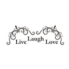 Hot sale Live Love Laugh Black Alphabet Adhesive Home Sticker for Wall decal