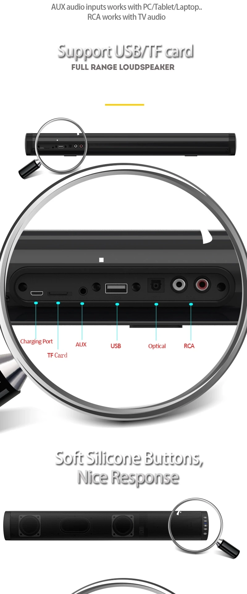 Best wall mount sound bar home theater system speaker with subwoofer bluetooth - ANKUX.COM