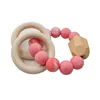 Natural Wooden Silicone Waldorf Chewing Beads Shower Gift Nursing Teething Bracelet Toy Bangle Rattle Teether for Babies
