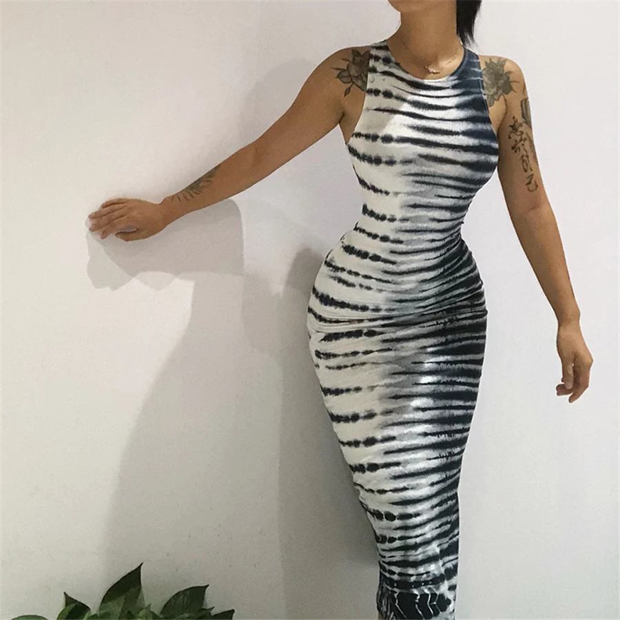 Maxi O-Neck Sleeveless Striped Tie-Dyed Dresses Women Casual Dress
Maxi O-Neck Sleeveless Striped Tie-Dyed Dresses Women Casual Dress