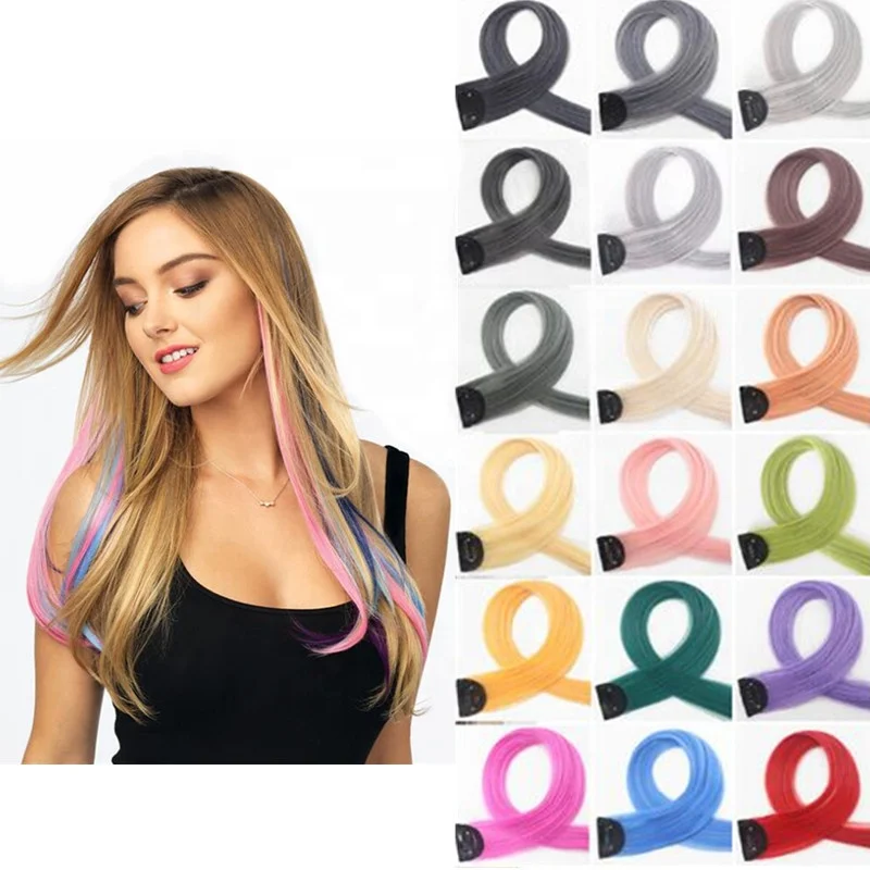 24inch Straight Clip Hair Extensions 1 Clip in Colorful Synthetic Hair Extensions Party Highlights Hair Accessories For Girls
24inch Straight Clip Hair Extensions 1 Clip in Colorful Synthetic Hair Extensions Party Highlights Hair Accessories For Girls