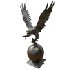 Life Size Eagle on Ball Metal Garden Bronze Statue