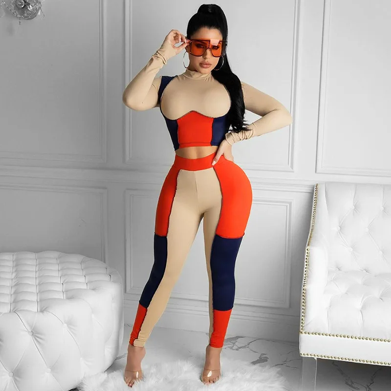 Khaki Black Patchwork Skinny 2 Two Piece Set Women Autumn Crop Top + Leggings Matching Sets Outfits Track Suit 2021 C13496
Khaki Black Patchwork Skinny 2 Two Piece Set Women Autumn Crop Top + Leggings Matching Sets Outfits Track Suit 2021 C13496