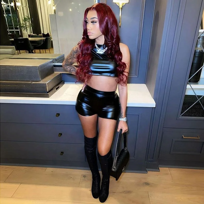 PU Leather Pants Jogging Suit Set Clothing Tracksuit Stacked Sweatpants Pu 2 Piece Set Women Crop Tops
PU Leather Pants Jogging Suit Set Clothing Tracksuit Stacked Sweatpants Pu 2 Piece Set Women Crop Tops