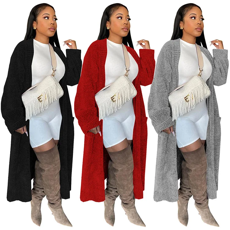 Solid Color Sweater Long Coat cardigan knitted outfit outer for women 2022 autumn Nightclub
Solid Color Sweater Long Coat cardigan knitted outfit outer for women 2022 autumn Nightclub