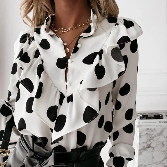 Ladies' Tops Spring New Hot Sale Long Sleeve Ruffled Elegant Printed Blouse, Picture color
Ladies' Tops Spring New Hot Sale Long Sleeve Ruffled Elegant Printed Blouse, Picture color