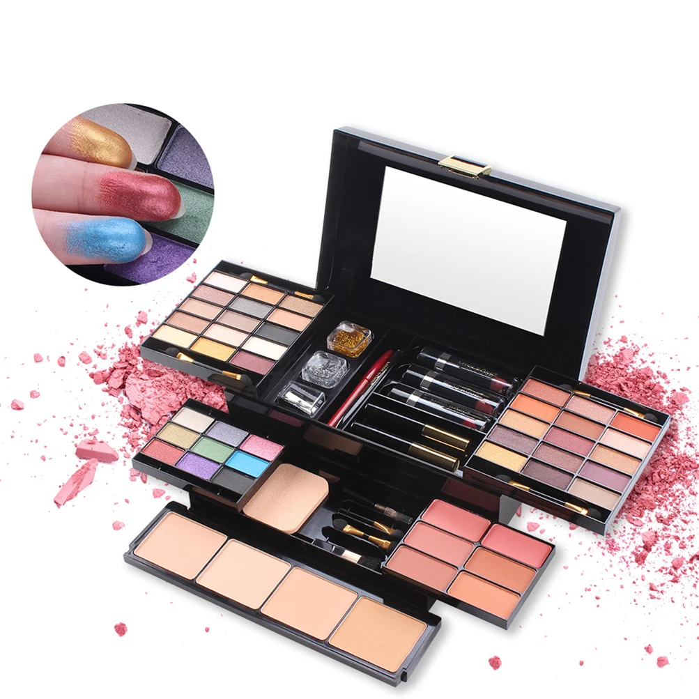

Miss Rose 55 Color Blush High Gloss Powder Eye Shadow Set Private Label Cosmetics Custom Bulk Makeup Highlighter Palette