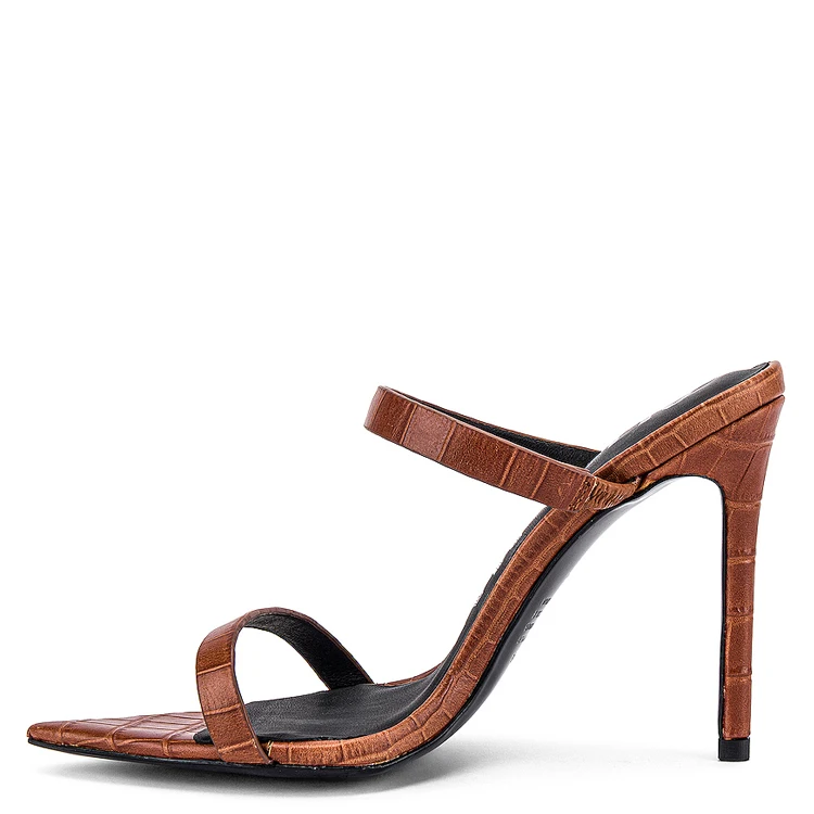 Custom Heels Sexy Ladies Crocodile Print Sandals Heels Shoes Women Pointed Toe High Heel Mules Sandals Shoes Women, Brown
Custom Heels Sexy Ladies Crocodile Print Sandals Heels Shoes Women Pointed Toe High Heel Mules Sandals Shoes Women, Brown