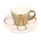 cheap customised souvenir environmentally friendly reusable ceramic coffee cups and saucer set