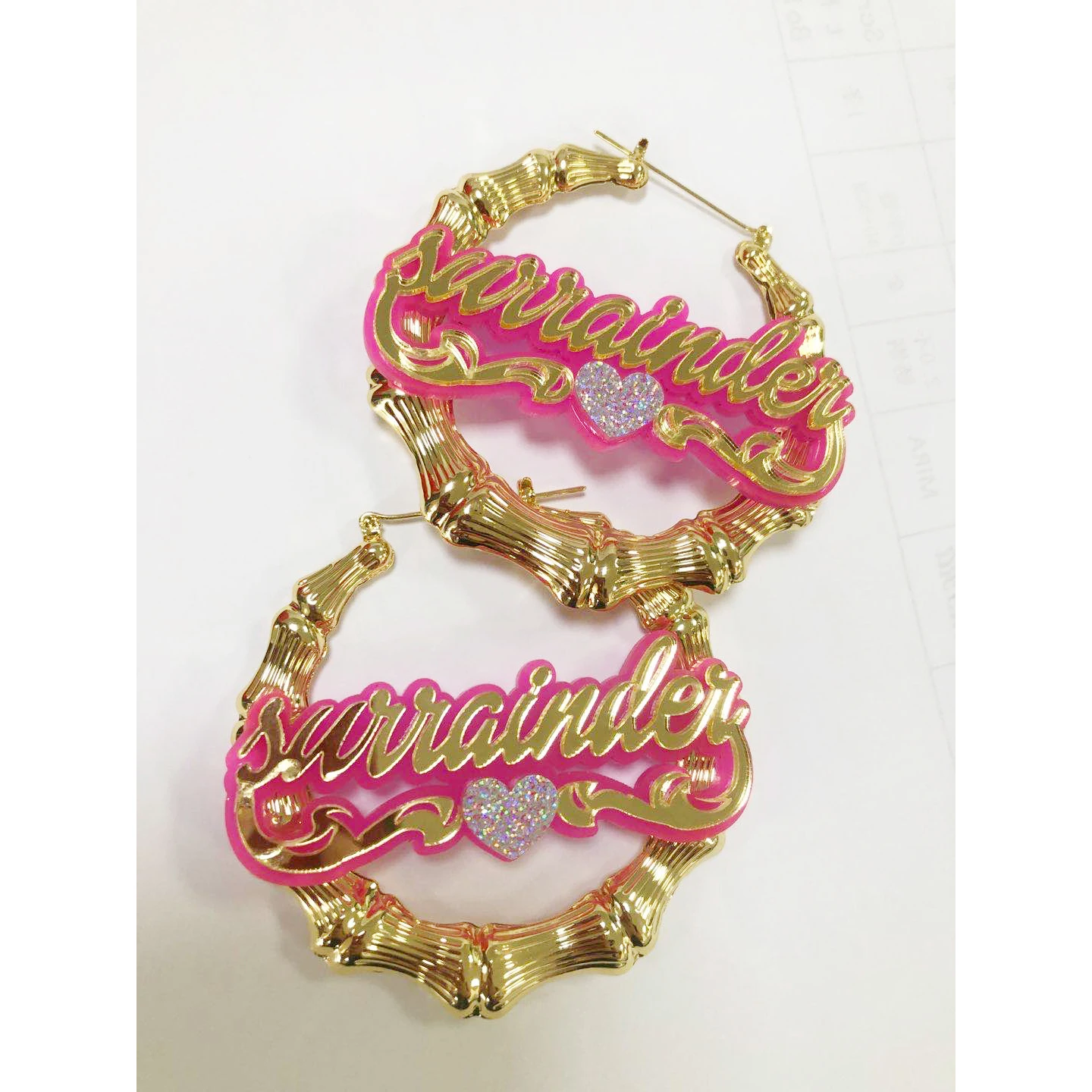 Gold color Personalized Cut Name Hollow Round Bamboo Earrings Custom Earrings Personalized Earrings
Gold color Personalized Cut Name Hollow Round Bamboo Earrings Custom Earrings Personalized Earrings