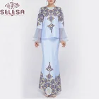 Ladies Fashion Juba Plain Muslim Wear Soft Dress Cotton Islamic Clothing Baju Kurung Moden With Lace