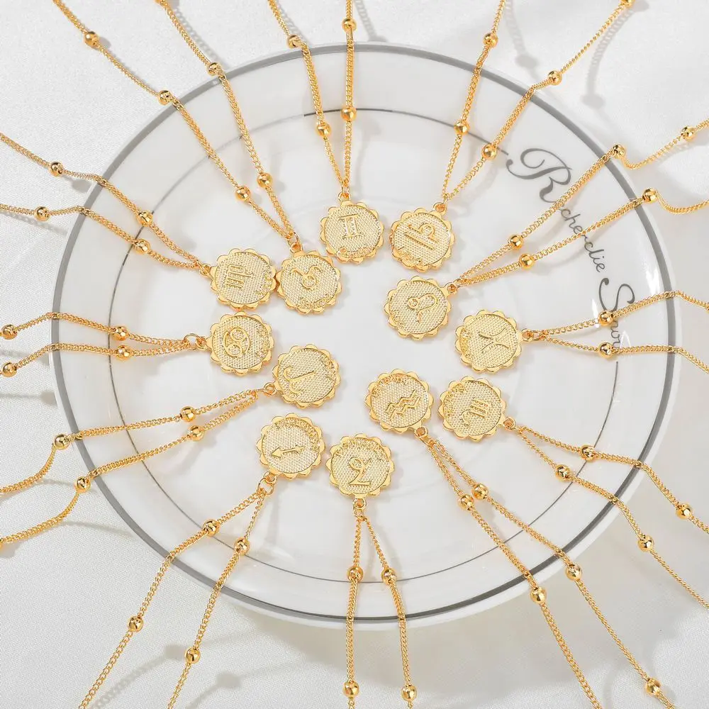 High Quality Horoscope Gold Coin Necklace Zodiac Pendant Necklace For Women, As picture show
High Quality Horoscope Gold Coin Necklace Zodiac Pendant Necklace For Women, As picture show