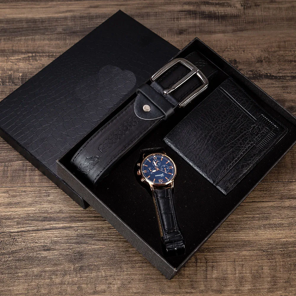 Top quality men exquisite packed set wallet belt stainless steel band wrist leather watches
Top quality men exquisite packed set wallet belt stainless steel band wrist leather watches