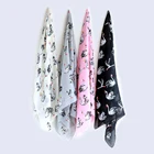 Satin latest swan animal print long scarf designs lady stoles