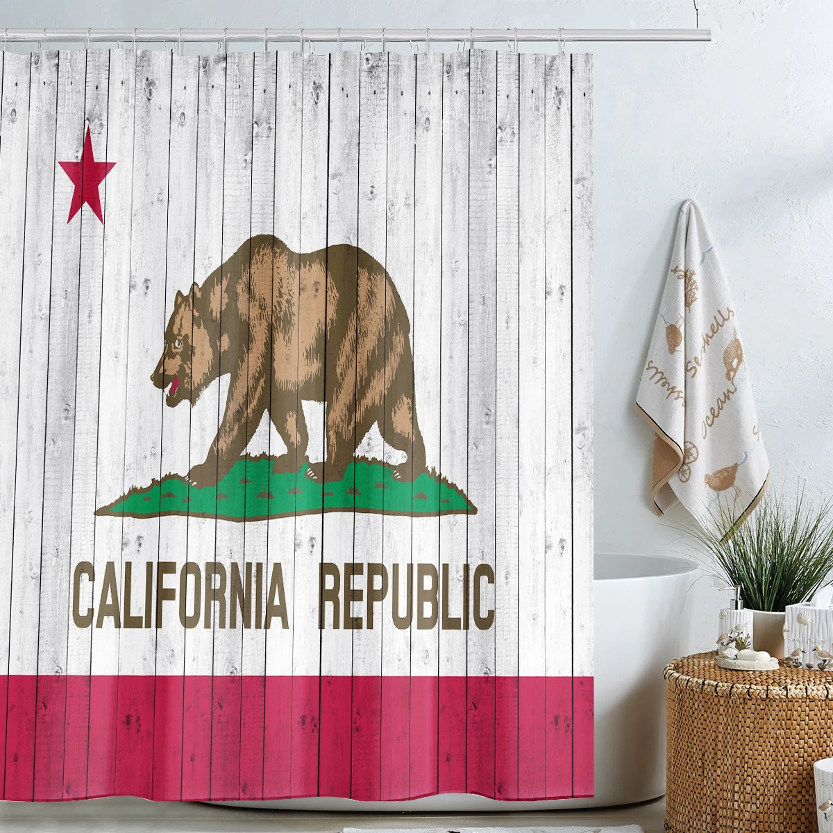 i@home American style 100% polyester bear digital print wood effect shower curtain bathroom, As picture show
i@home American style 100% polyester bear digital print wood effect shower curtain bathroom, As picture show