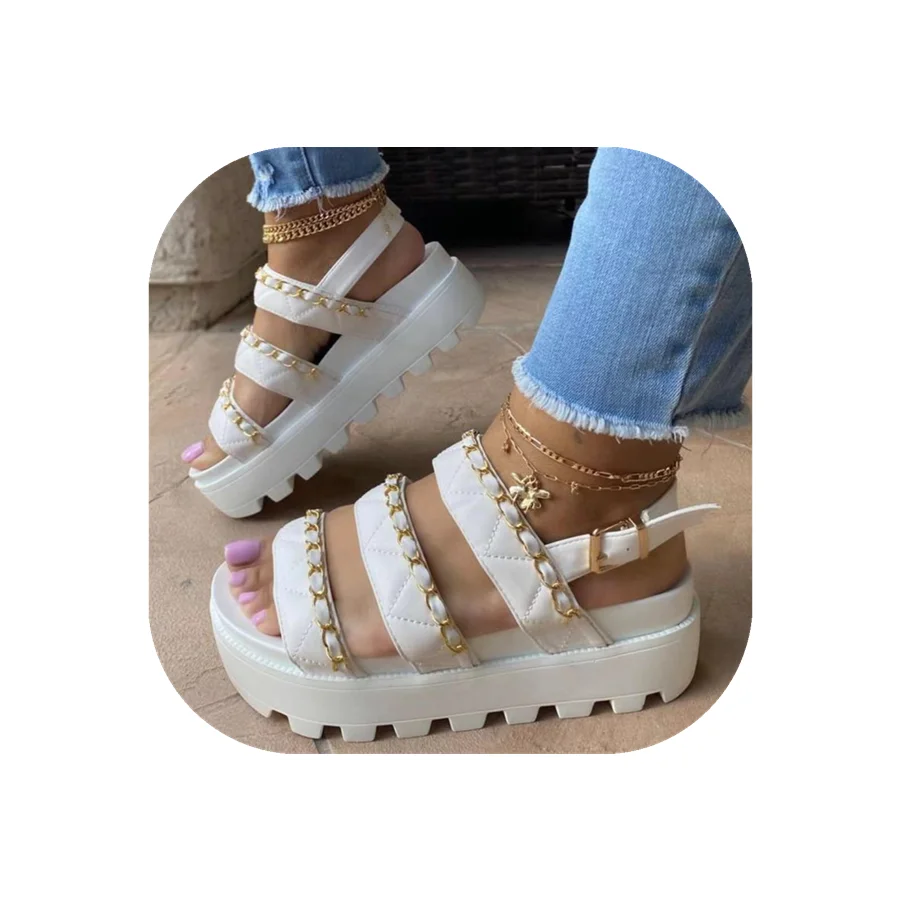 2021 New Summer Lady Woman PU Chain Designer Platform Slippers Trendy Casual Women Platform Sandals, As picture
2021 New Summer Lady Woman PU Chain Designer Platform Slippers Trendy Casual Women Platform Sandals, As picture