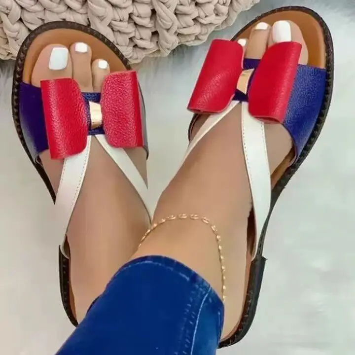 Factory Sales Ladies Cute Sandals Fashion Hit Color Bow Women Latest Slippers Flat Lovely Summer Shoes Slides Footwear
Factory Sales Ladies Cute Sandals Fashion Hit Color Bow Women Latest Slippers Flat Lovely Summer Shoes Slides Footwear