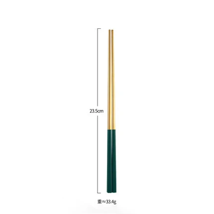 JUJU High Quality Square Shape Restaurant Durable Gold Green Stainless Steel Metal Chopsticks
JUJU High Quality Square Shape Restaurant Durable Gold Green Stainless Steel Metal Chopsticks