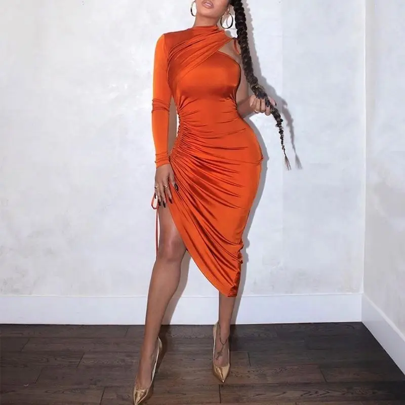 Bolaien manufactures of plus size clothing elegant dresses One Shoulder Drawstring Ruched Dress
Bolaien manufactures of plus size clothing elegant dresses One Shoulder Drawstring Ruched Dress