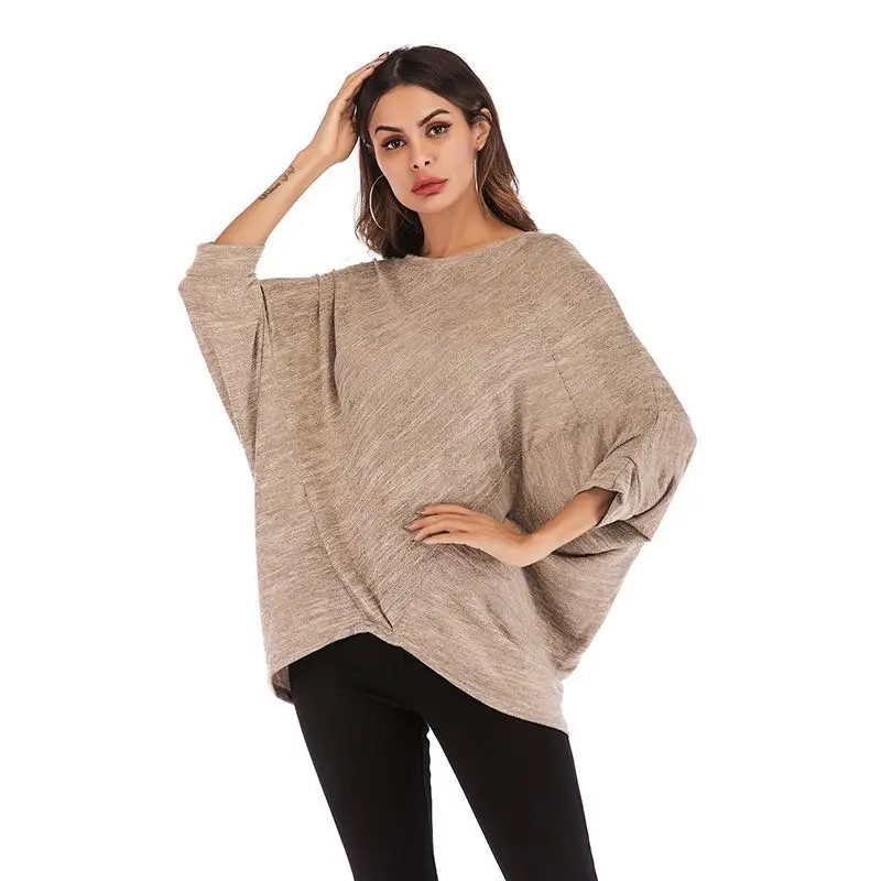 2020 new hot selling Ladies Large O Neck Batwing Raglan Long Sleeves T Shirts Loose Fit Plus Size Blouse, Colored melange
2020 new hot selling Ladies Large O Neck Batwing Raglan Long Sleeves T Shirts Loose Fit Plus Size Blouse, Colored melange