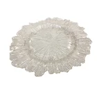 OEM logo food contact safe tableware sea sponge silver reef glass charger plates for sale