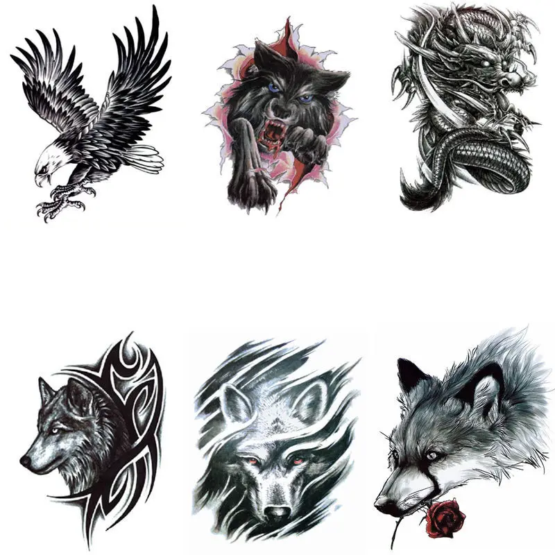 Social men and women fashion personality tattoo stick waterproof durable student sticker Wolf head, Black/ gray/ colourful
Social men and women fashion personality tattoo stick waterproof durable student sticker Wolf head, Black/ gray/ colourful