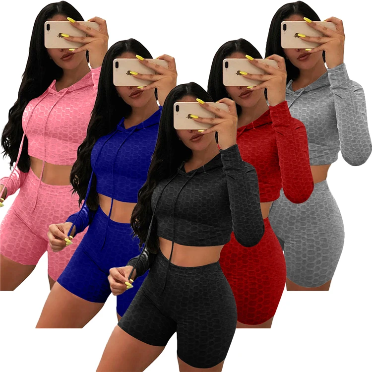 2021 Summer 2 Piece Set For Women Long Sleeve Crop Tops Shorts Gym Fitness Sport Female Tracksuit
2021 Summer 2 Piece Set For Women Long Sleeve Crop Tops Shorts Gym Fitness Sport Female Tracksuit