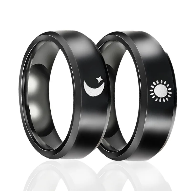 Adjustable Valentine Gift Couple Ring For Men Stainless Black Star And Moon Wedding Lovevant Engagement Rings Lover Jewelry, Silver/gold/black
Adjustable Valentine Gift Couple Ring For Men Stainless Black Star And Moon Wedding Lovevant Engagement Rings Lover Jewelry, Silver/gold/black