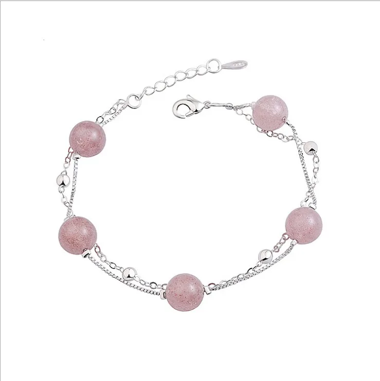 925 sliver crystal bracelet small fresh transfer beads natural stone crystal bracelet
925 sliver crystal bracelet small fresh transfer beads natural stone crystal bracelet